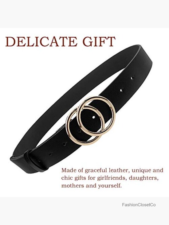 PU Leather Double O Ring Faux Leather Waist Belt main image 6